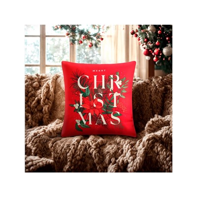 Наволочка декоративная новогодняя «Этель. Рождество», 40×40 см, велюр