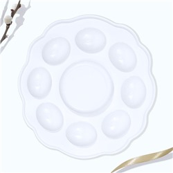 Пасхальная подставка на 8 яиц и кулич «Счастья в доме!» на пасху, 24×25 см