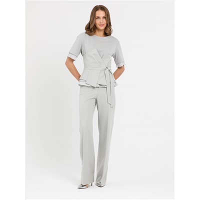 Футболка с эффектом многослойности в бледно-зелёном цвете