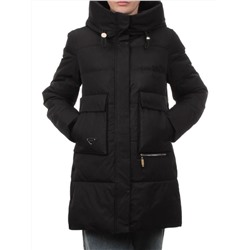 751 BLACK Пальто зимнее женское (170 гр. холлофайбер)
