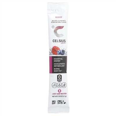 Celsius, Live Fit, ягоды, 14 пакетиков по 5,11 г (0,18 унции)