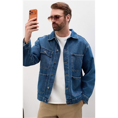 Куртка джинс F611-1243 middle blue