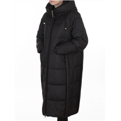 8891 BLACK Пальто зимнее женское (200 гр. холлофайбер)