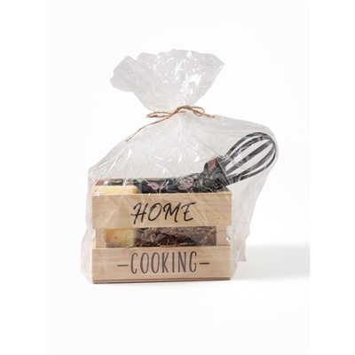 Кухонный набор «Этель» Home cooking: полотенце, варежка-прихватка, лопатка, венчик, губка