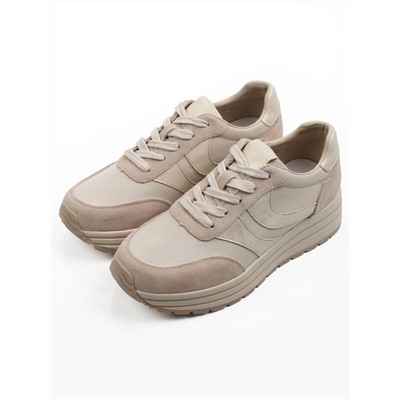 03-A1003-5 BEIGE Кроссовки женские (натуральная кожа, натуральная замша)