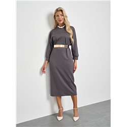 Платье трикотажное серо-коричневого цвета