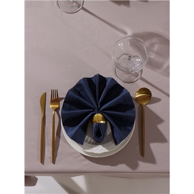 Набор салфеток с декоративными кольцами «Этель» Grey pleasure, 40×40 см - 4 шт., 100% хлопок, саржа 190 г/м²