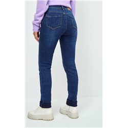 Джинсы утепленные женские P122-0137W d.blue