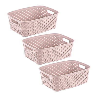 Набор корзин для хранения HobbyLife Rattan, с ручками, 14х19х7 см