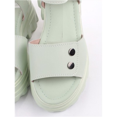 08-PEY265-5 LT. GREEN Босоножки женские (натуральная кожа)