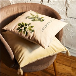 Наволочка декоративная «Этель» Tropics time, 40×40 см, велюр