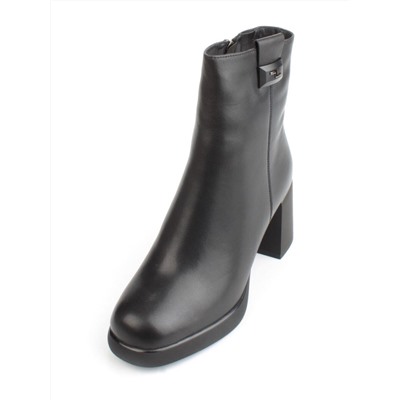 04-M3-2271 BLACK Ботильоны зимние женские (натуральная кожа, натуральный мех)