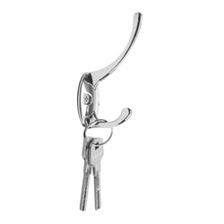 Крючок мебельный ТУНДРА TKd=002 LIGHT, двухрожковый, хром, 4 шт. TMP