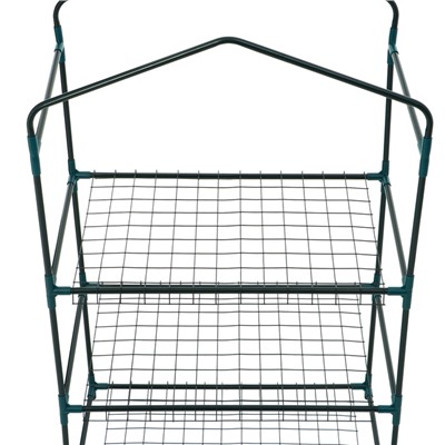 Стеллаж для рассады, 3 полки, 110×40×65 см, металлический каркас d=12 мм, без чехла, Greengo