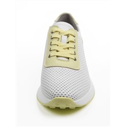 03-YC352-2 WHITE/YELLOW  Кроссовки летние женские (натуральная кожа)