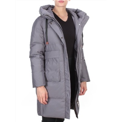 8966 GRAY  Пальто зимнее женское CLOUD LAG CAT (200 гр. холлофайбер)