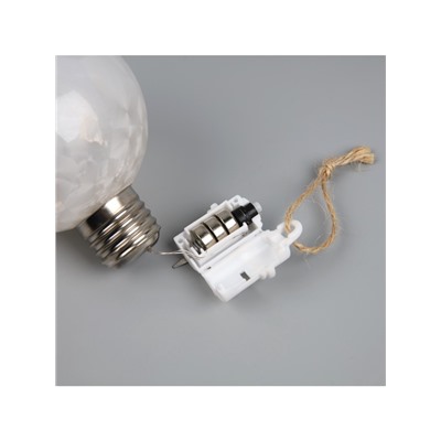 Ёлочный шар «Светлый шар», d=8 см, 5 LED, от батареек LR44×3, свечение тёплое белое