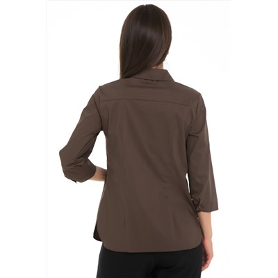 Рубашка с рукавами три четверти шоколадного цвета