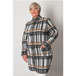 Кардиган В 1579/черн-горчич