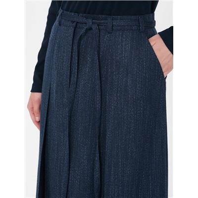 Юбка тёмно-синяя с поясом