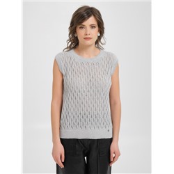 Джемпер светло-серый ажурной вязки