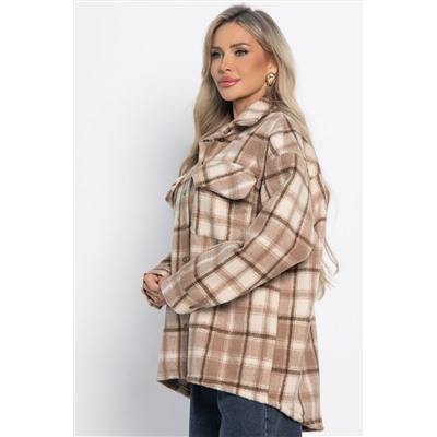 Пальто-рубашка Хармони (бежевая) Б15039-5М