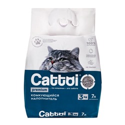Наполнитель минеральный комкующийся Cattoi Premium 3 кг,пластиковый пакет