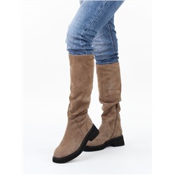 02-E37B-70HL BEIGE Сапоги демисезонные женские (натуральная замша)