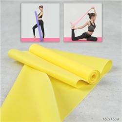 Лента эластичная для йоги и фитнеса Woohooo Flex Line / 1500х150х0.35 / желтый