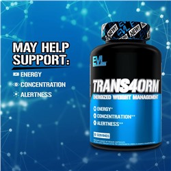 EVLution Nutrition, Trans4orm, энергичная коррекция веса, 60 растительных капсул