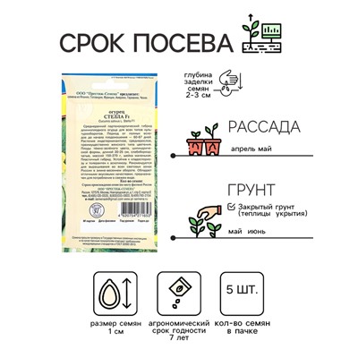 Семена Огурец "Стелла F1", ц/п, 5 шт.