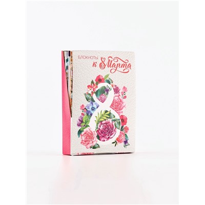 Блокноты «8 марта», 8 шт., А6 на скрепке, 32 листа