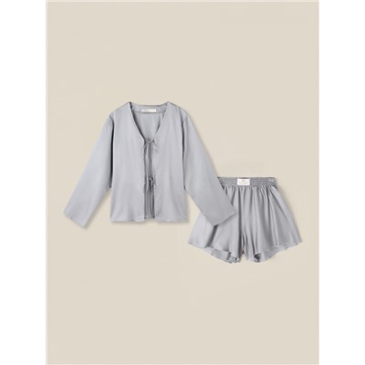 Пижама женская (рубашка, шорты) SL HOME Modal Home, серая