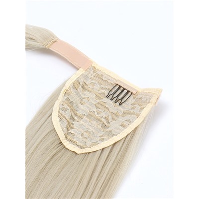 Хвост накладной, прямой волос, на резинке, 60 см, 100 г, холодный блонд(#SHT88B)