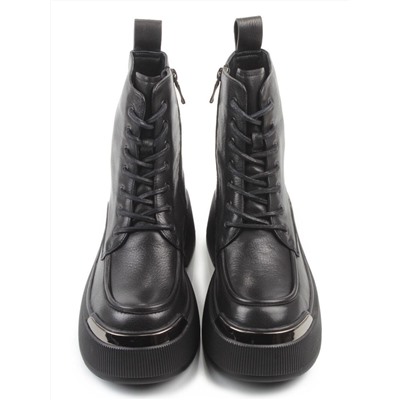 01-DMD-D258 BLACK Ботинки демисезонные женские (натуральная кожа, байка)