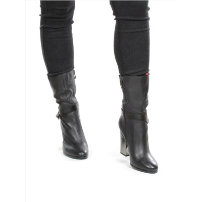 YF189-060M BLACK Полусапоги зимние женские (натуральная кожа, натуральный мех (еврозима))