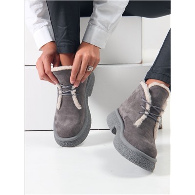 Ботинки ED'ART 308.агата gr. серый замок замша