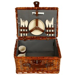 Корзина для пикника maclay, плетёная, 2 персоны, 38х28х28 см, лоза