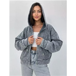 Толстовка на молнии с капюшоном OVER SIZE (начес)