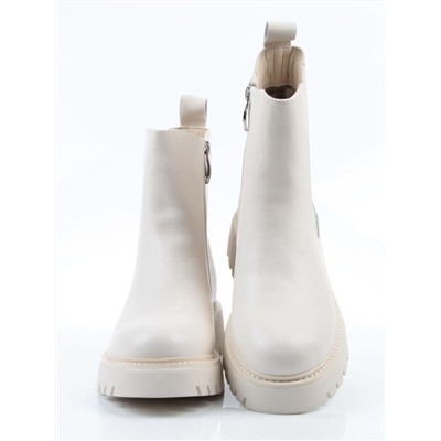 04-PAT17-2Z MILK Ботинки зимние женские (натуральная кожа, 100% шерсть)