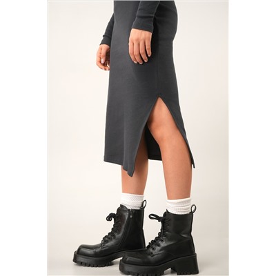 Женское платье-поло в рубчик Happyfox