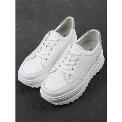 03-YC282-1 WHITE Кроссовки женские (натуральная кожа)