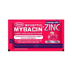 Пастилки от боли в горле и кашля со вкусом вишни Mybacin Zinc Lozenge with Cherry 10 пастилок