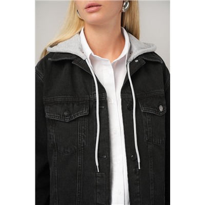 Женская джинсовая куртка с капюшоном Happyfox