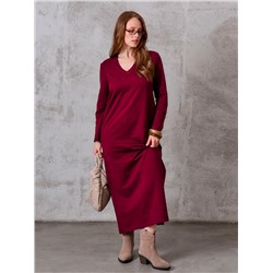 Платье женское с длинным рукавом Марсала
