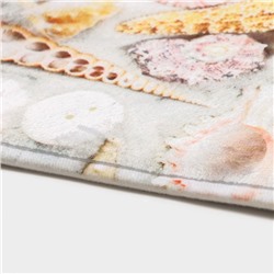 Коврики для ванной и туалета Доляна «Ракушки», 2 шт., 45×36 см, 75×44 см