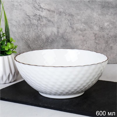 Тарелка глубокая суповая 600 мл ЗОЛОТО плетенка / NHG60 white GOLD /уп48/ 742966