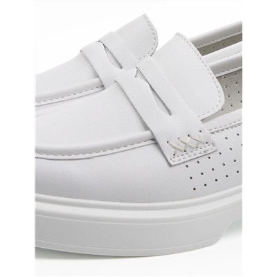 03-YC382-1 WHITE Лоферы женские (натуральная кожа)