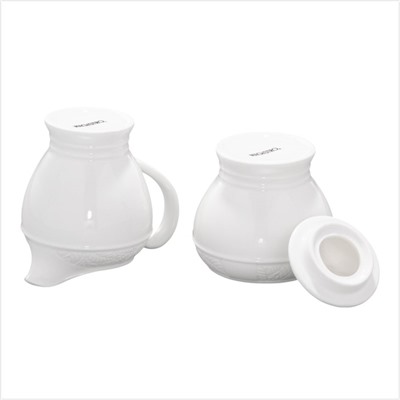 Набор сервировочный Magistro Crotone, 2 предмета: молочник 300 мл, сахарница 300 мл, фарфор, белый