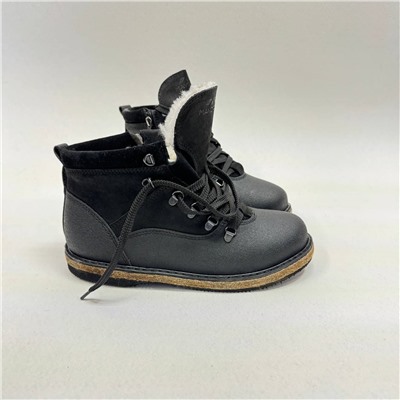 Ботинки мужские чёрные броневые с замком войлочная подошва